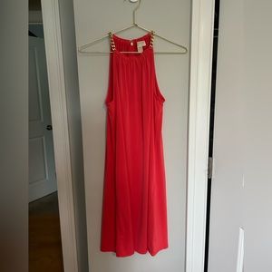 NWOT Michael Kors Coral Reef Halter Dress with chain detail
